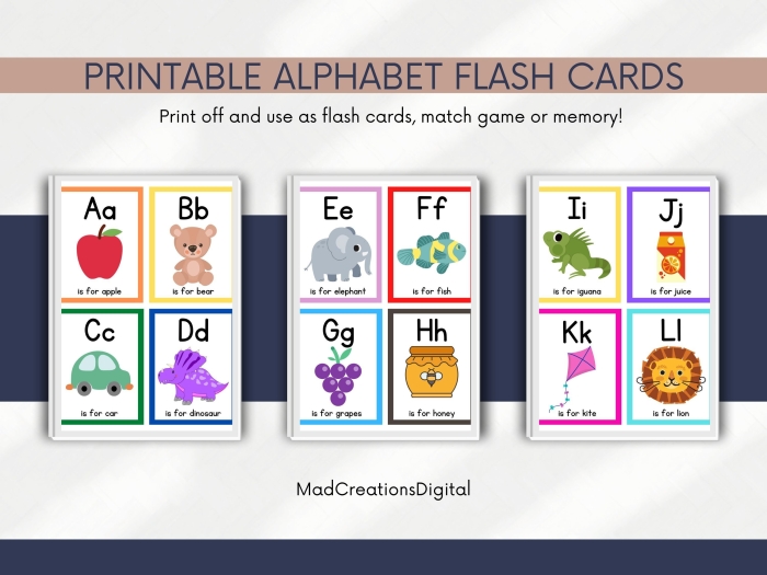 Uppercase Alphabet Flash Cards: A–Z worksheet for letter recognition skills Charming uppercase alphabet flash cards from A to Z for Pre-K learners