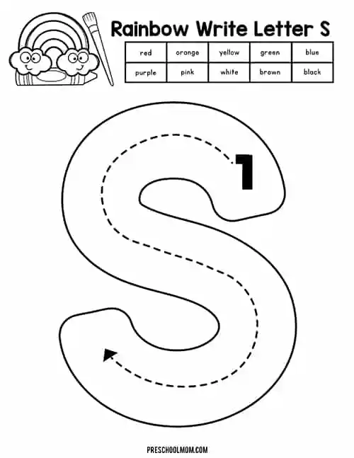 Rainbow Letters! Practice Writing Uppercase Letters worksheet for Pre-K