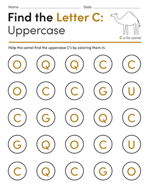 Uppercase Letter Recognition worksheet for Kindergarten