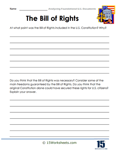 Third grade students learning about the U.S. Constitution and American government structure