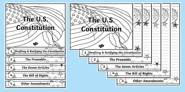 Sixth grade social studies worksheet exploring the Preamble of the United States Constitution 15