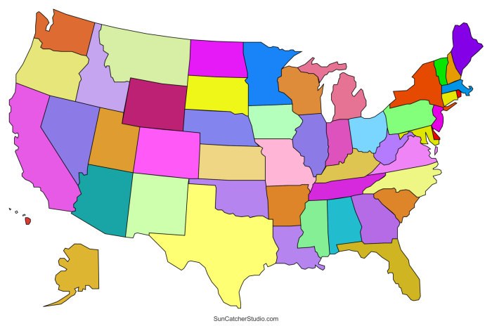 Blank map of the United States with state outlines for fifth grade geography practice and state capitals identification