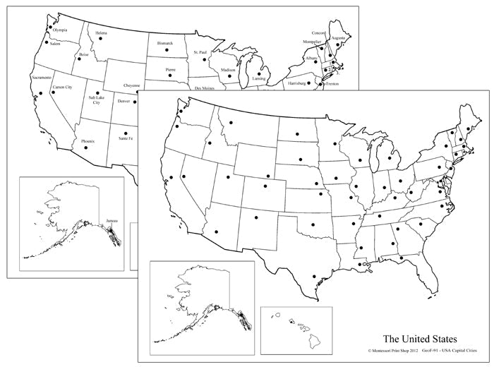 Interactive U.S. Map With Capitals for Educational Fun U.S. map worksheet featuring fill-in-the-blank capitals for fifth graders
