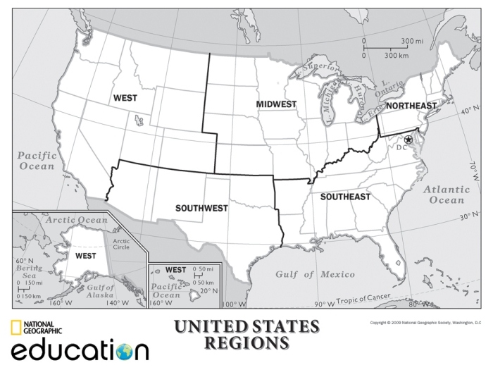 Worksheet featuring a map of the eight regions of the United States for fourth graders to explore subtraction concepts. Educational resource highlighting the regions of the United States for hands-on learning activities.