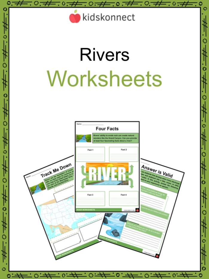 Second grade multiplication worksheet featuring a map of major U.S. rivers for students to label