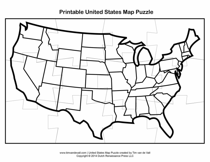 First grade student assembling a 50 United States map puzzle worksheet