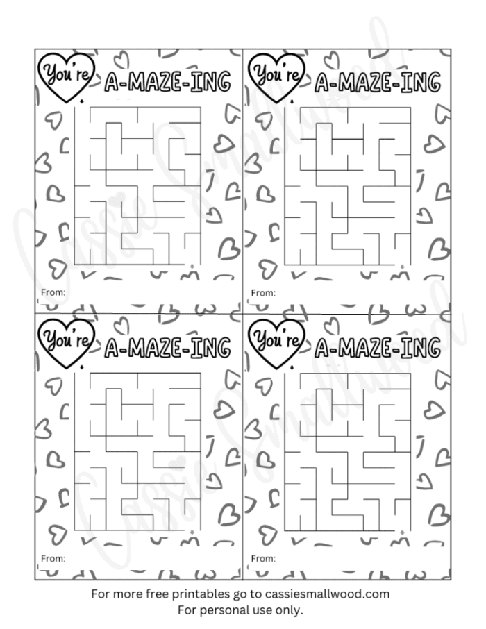 Sixth grade students practice reading and identifying Valentine's Day similes on a printable maze worksheet