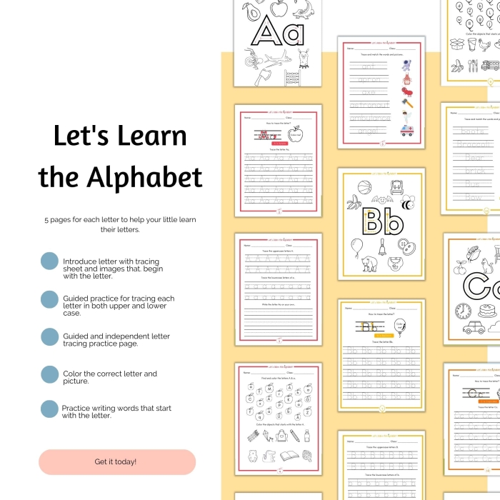 Valentine's Day-themed worksheet for kindergarteners to learn the alphabet