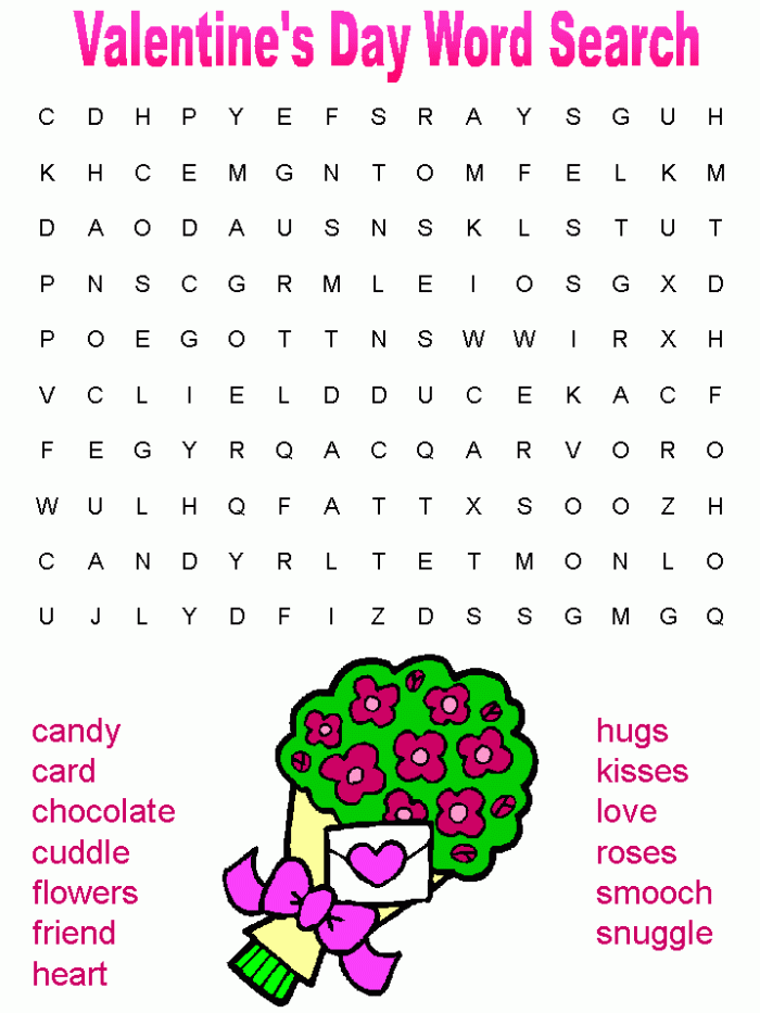Fourth grade students search for 23 holiday terms in this Valentine Day word puzzle worksheet 24