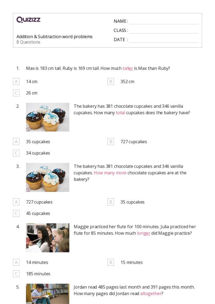 Valentine's Day Addition and Subtraction Within 20 Math Puzzle Worksheet 11 First grade math worksheet featuring a Valentine's Day themed addition and subtraction puzzle for numbers up to 20