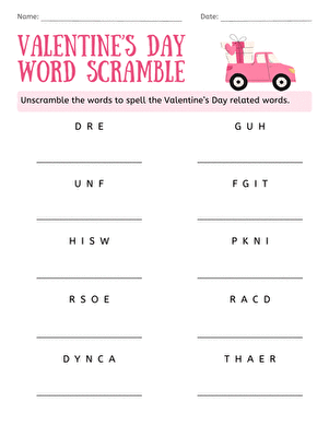 Fourth grade student creating a handmade Valentine photo garland craft for reading class