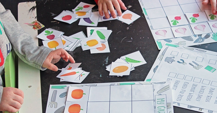 Colorful worksheet for planting a vegetable garden, designed for Pre-K students to engage in figurative language. Plant a Vegetable Garden worksheet for early learners to enjoy hands-on life science activities.