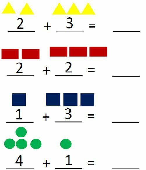 Grammar and Mechanics worksheet for Pre-K Veggies Addition worksheet for Pre-K