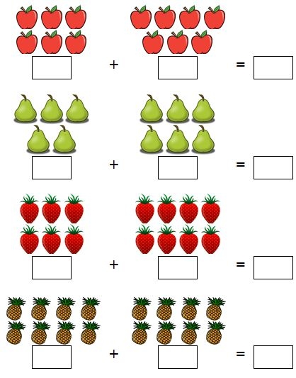 Grammar and Mechanics worksheet for Pre-K Veggies Addition worksheet for Pre-K