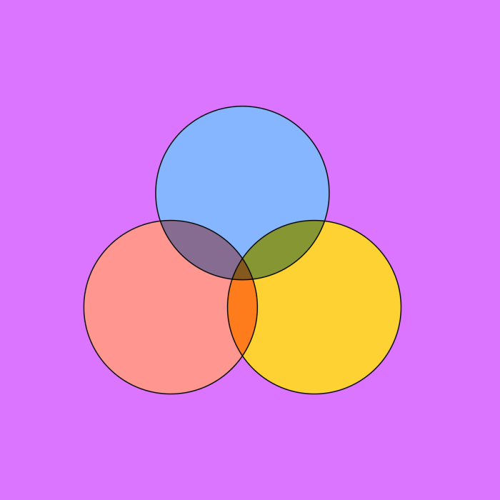 Two-circle Venn diagram graphic organizer template for comparing and contrasting science concepts in multiplication lessons