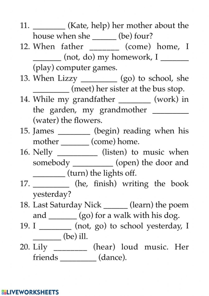 Show What You Know About Verb Tense Worksheet 25 Fifth grade student completing a Show What You Know About Verb Tense grammar worksheet
