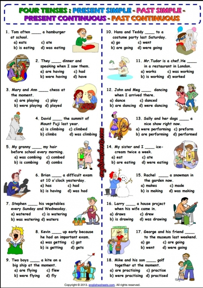 Show What You Know About Verb Tense worksheet page four for fifth graders Fifth grade student working on a Show What You Know About Verb Tense practice worksheet