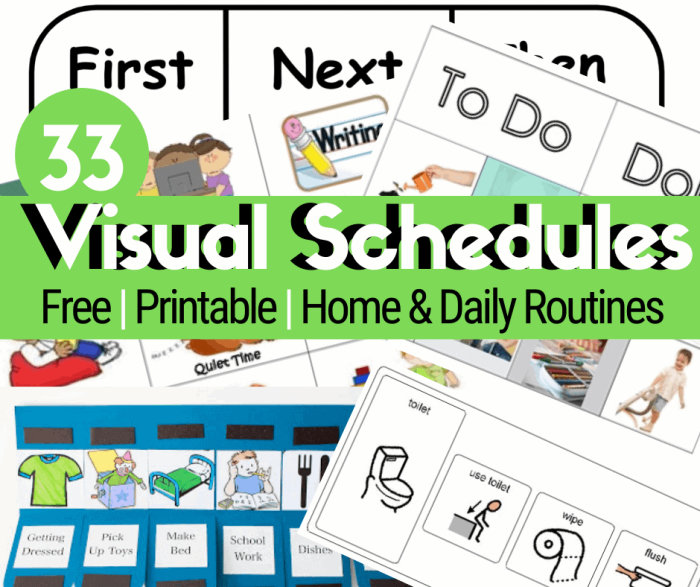 Visual Schedule Template worksheet designed for Pre-K students to enhance daily organization