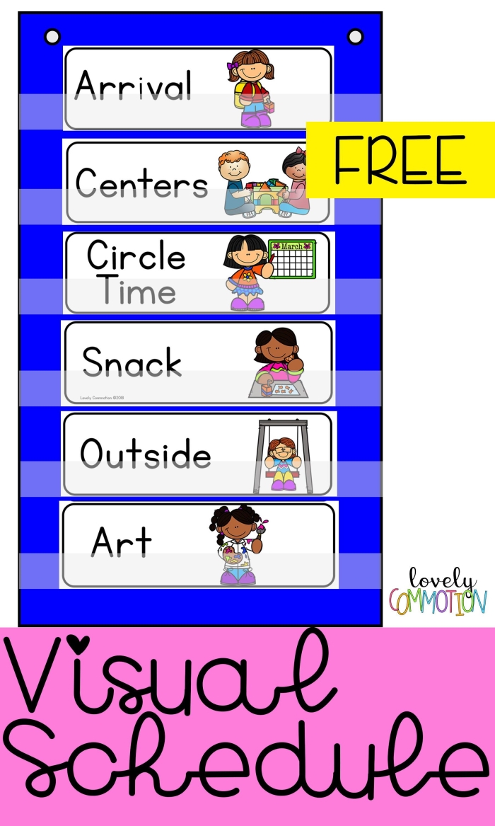 Visual Schedule Template worksheet designed for Pre-K learners to enhance daily planning skills