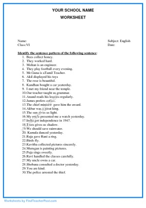 Engaging writing worksheet to diversify sentence structures for sixth graders Vary Sentence Patterns worksheet for sixth-grade history students to enhance writing skills