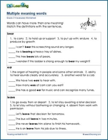 Describe the Difference Between Related Words Language Worksheet for Grade 6 - Image 17 Sixth grade students completing a vocabulary worksheet comparing related words and their different meanings