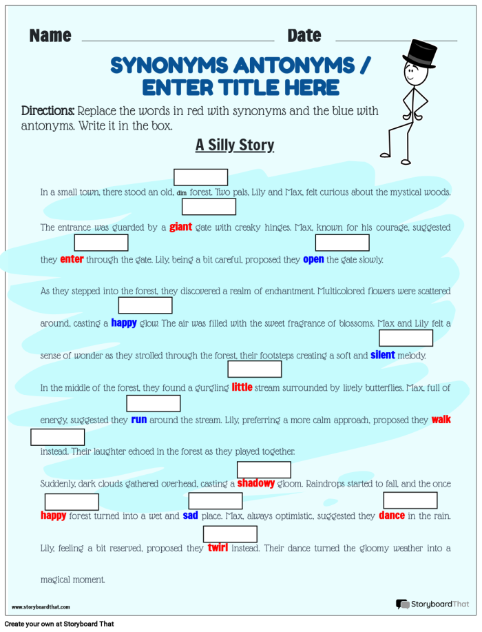 Vocabulary Practice worksheet focusing on alphabetizing, synonyms, and antonyms for third graders