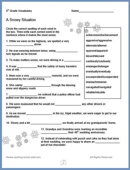 Fifth Grade Vocabulary Strategies Assessment Image 13 5th grade student completing a vocabulary strategies worksheet with exercises on root words and context clues for multiplication terms