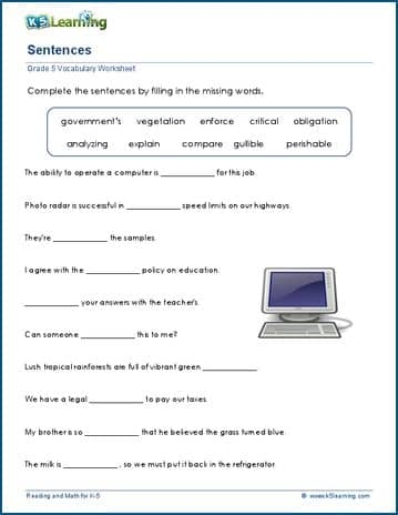Vocabulary Strategies Activity for 5th Grade Learners Number 5 Fifth grade students practicing vocabulary strategies using root words and context clues worksheet exercise 5