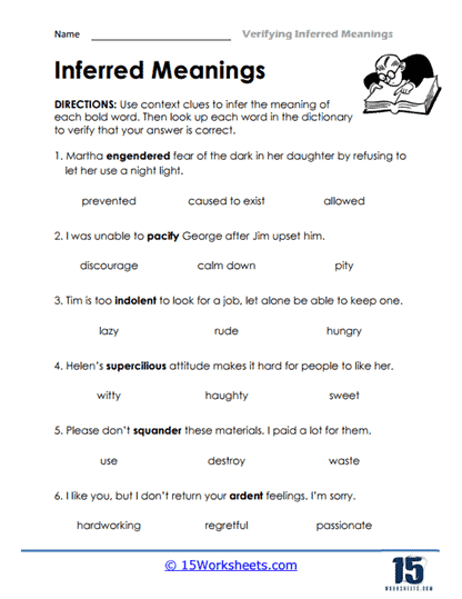 Worksheet for sixth graders focusing on synonyms in context to enhance vocabulary skills