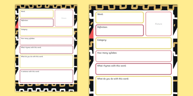 Vocabulary Connections Map worksheet designed for fourth graders to enhance vocabulary understanding
