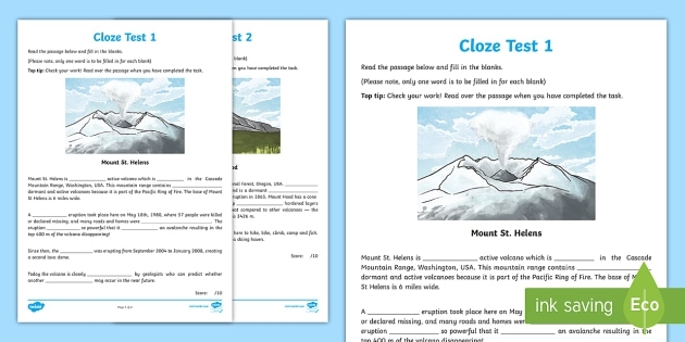 Colorful worksheet for kindergartners to learn about volcano parts through cut-and-paste activities