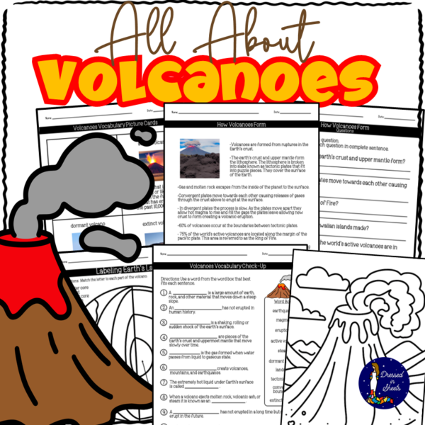 Cutaway diagram illustrating the science behind volcanic eruptions for fourth graders