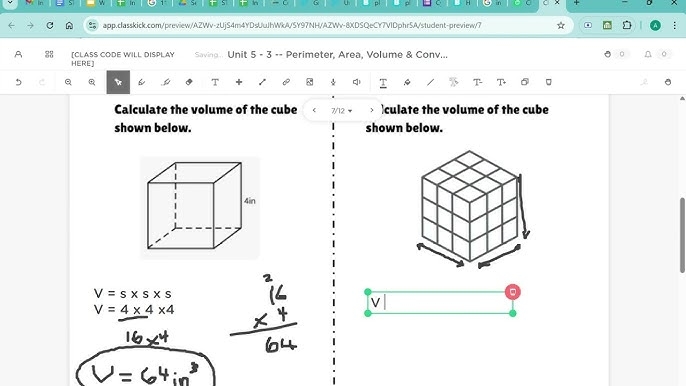 Worksheet for calculating the volume of rectangular prisms and cubes using fractions for sixth graders