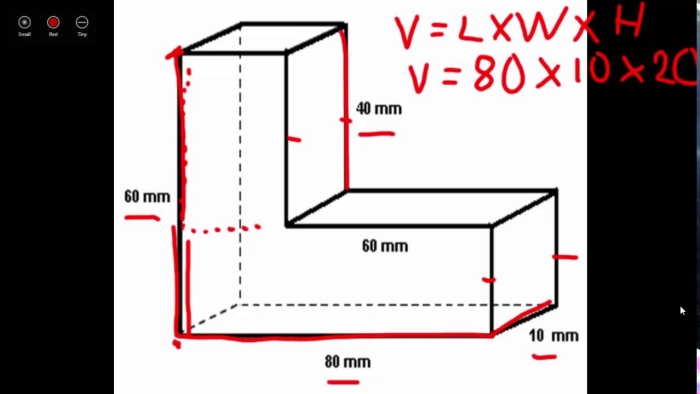 A fifth-grade worksheet on calculating the volume of irregular shapes using rectangular prisms