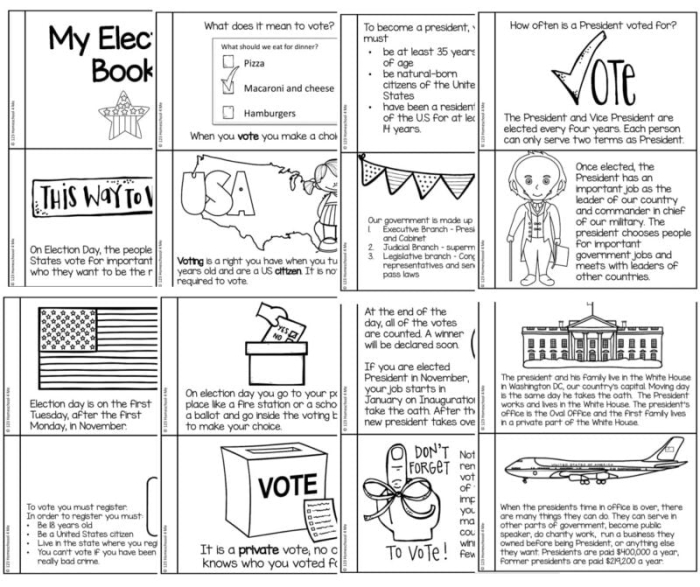 Fourth grade students completing a worksheet about the importance of voting in American democracy