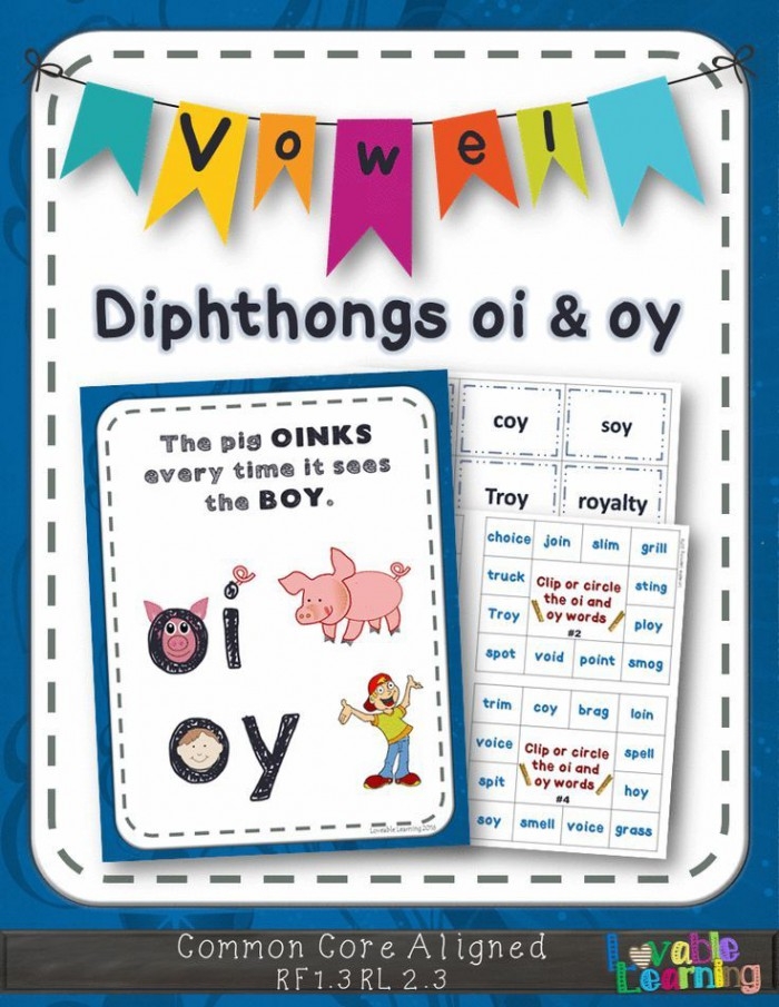 Vowel diphthongs OI worksheet for second graders focusing on phonics and spelling practice
