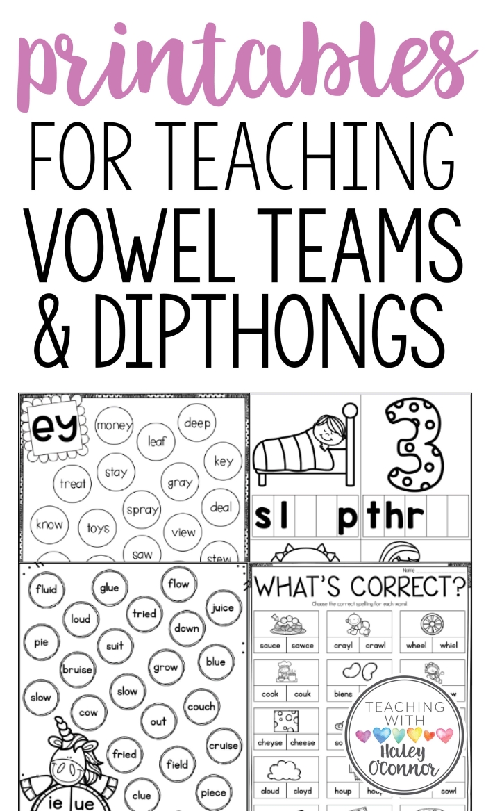 Engaging Vowel Teams worksheet to enhance reading skills in young learners Vowel Teams worksheet for second graders featuring fill-in-the-blanks and a word search activity