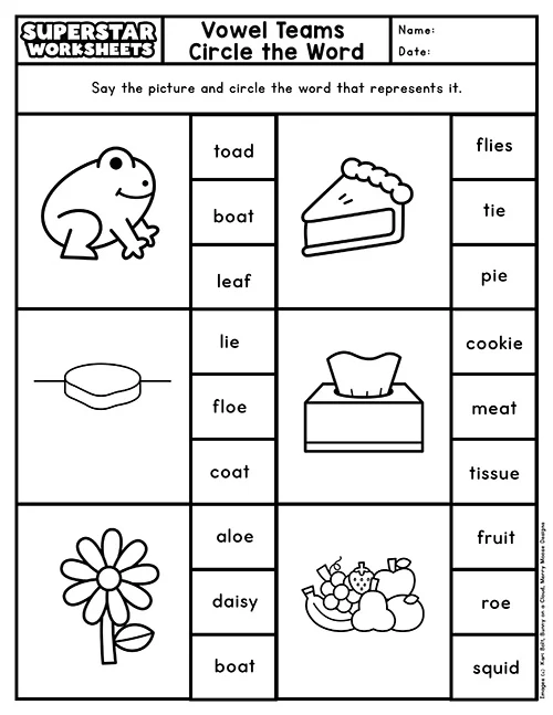 Interactive worksheet focusing on vowel teams for young learners with fun exercises to enhance reading skills. Great resource for second-grade students. Vowel Teams worksheet designed for second graders featuring fill-in-the-blank activities and a word search. Engaging visual for practicing vowel teams in familiar words.