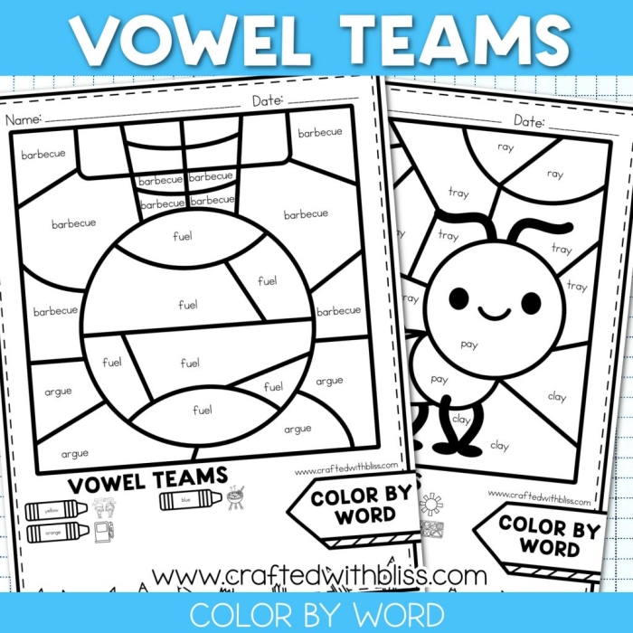 Vowel Teams Practice Worksheet for Second Grade 24 Second grade student completing a vowel teams worksheet with fill-in-the-blank exercises and a wordsearch puzzle 24
