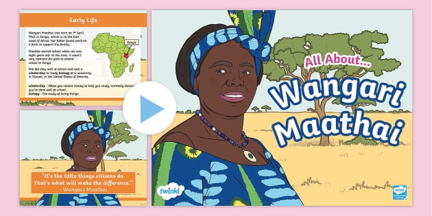 All About Wangari Maathai Worksheet for Second Grade Reading Comprehension Second grade reading worksheet featuring a biography and comprehension questions about environmental activist Wangari Maathai