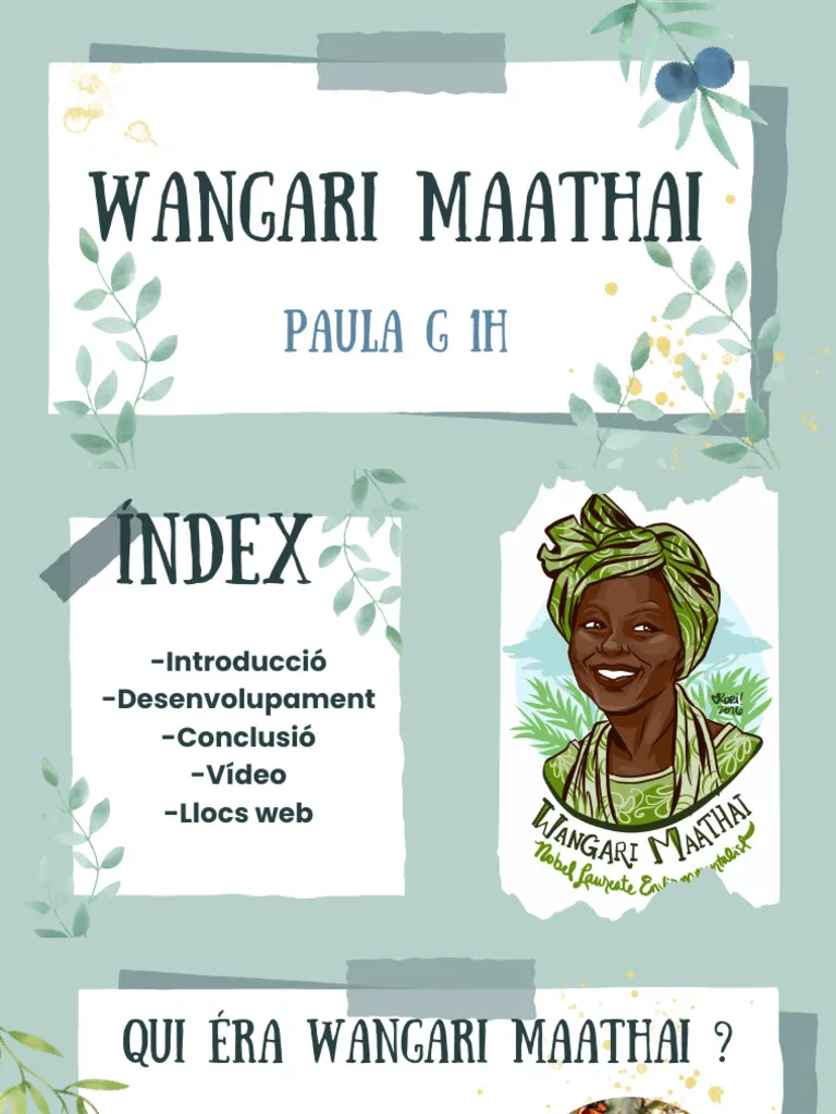 All About Wangari Maathai Reading Comprehension Activity for Young Learners Second grade worksheet featuring a biography of Nobel Prize winner Wangari Maathai with comprehension questions about her environmental activism