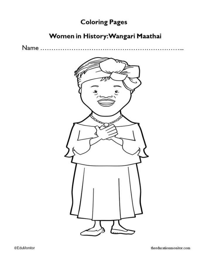 All About Wangari Maathai Reading Comprehension Activity for Elementary Learners A worksheet page featuring a biography of Nobel Prize winner Wangari Maathai with reading comprehension questions for second grade students