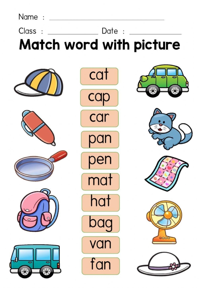 Engaging worksheet for kindergarteners to identify winter vocabulary Warm Winter Words matching worksheet with winter-themed pictures for kids
