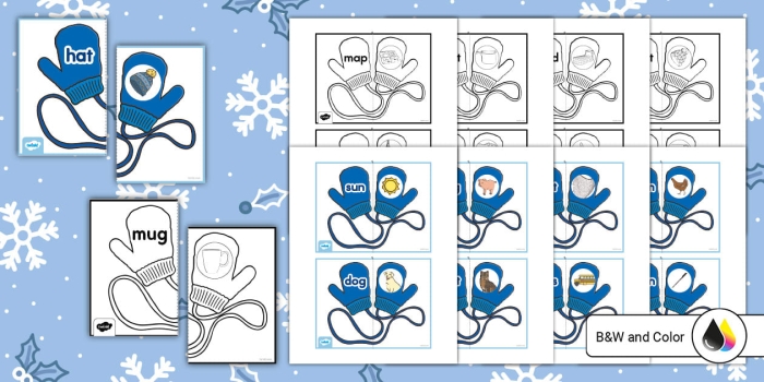 Engaging worksheet to help kids associate winter pictures with words Warm Winter Words matching worksheet for kindergarten with winter-themed images