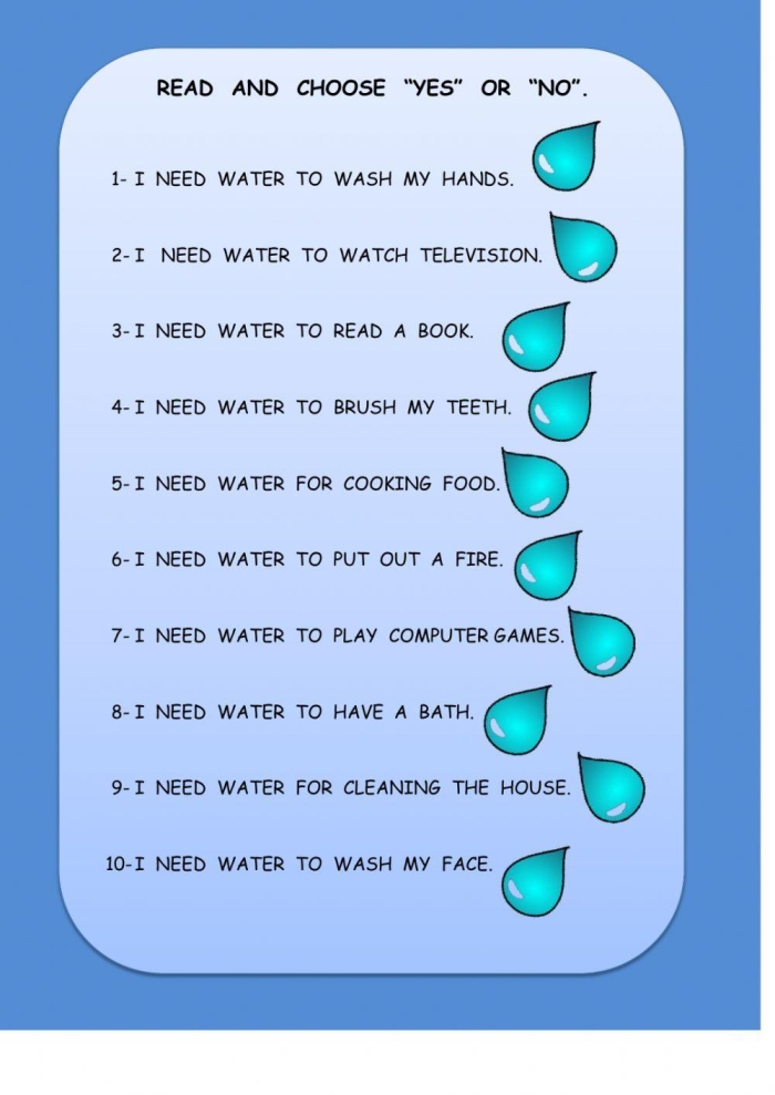 Resource: Water worksheet for Pre-K students on word families Worksheet for kids exploring various uses of water beyond drinking
