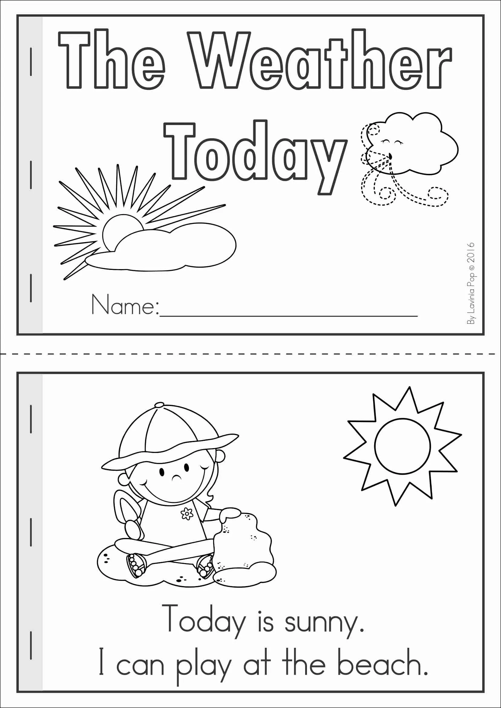 Pre-K worksheet page featuring tracing activities for sun wind and rain weather words
