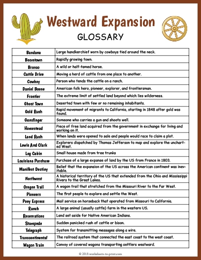 Westward Expansion Matching Quiz for 5th Grade History Worksheet 7 Fifth grade U.S. History worksheet about famous figures of Westward Expansion
