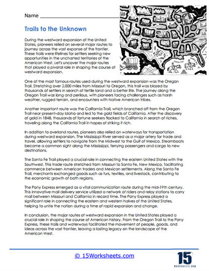 Westward Expansion Famous People Matching Quiz for Elementary Students Fifth grade U.S. history worksheet showing matching activity for westward expansion notable figures and their achievements