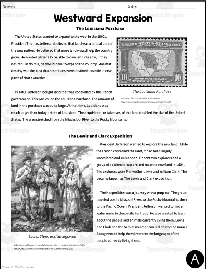 U.S. History Westward Expansion worksheet number 18 featuring famous historical figures matching quiz Fifth grade U.S. History Westward Expansion worksheet featuring a matching quiz on notable historical figures