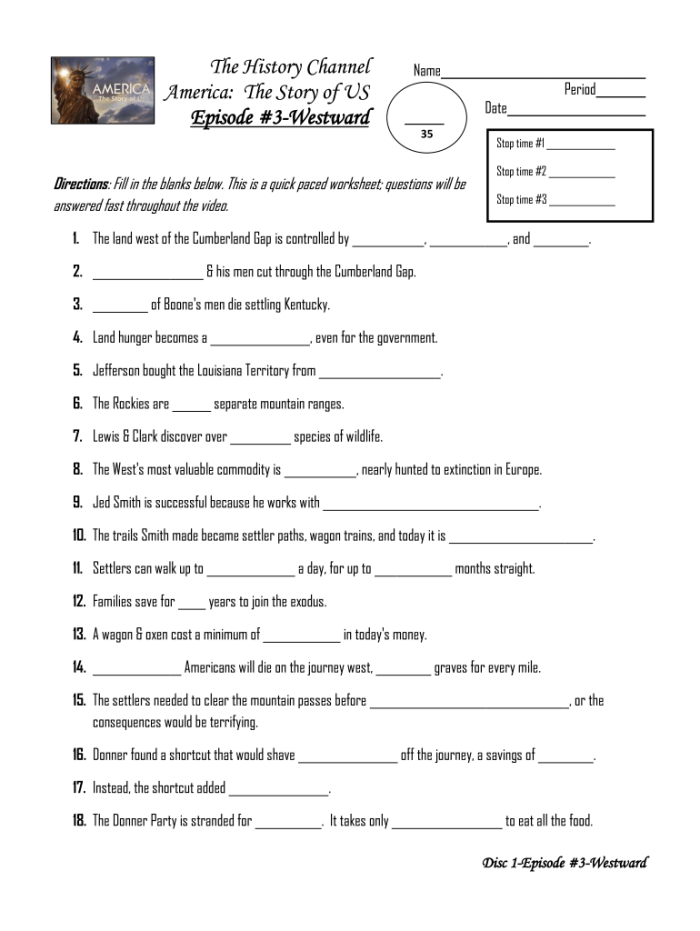 U.S. History Westward Expansion Quiz Image 19 - Notable People Matching Exercise Fifth grade worksheet showing matching activity connecting famous westward expansion figures to their historical accomplishments and contributions